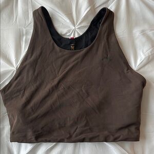 Tracksmith Black and Brown Sports Bra